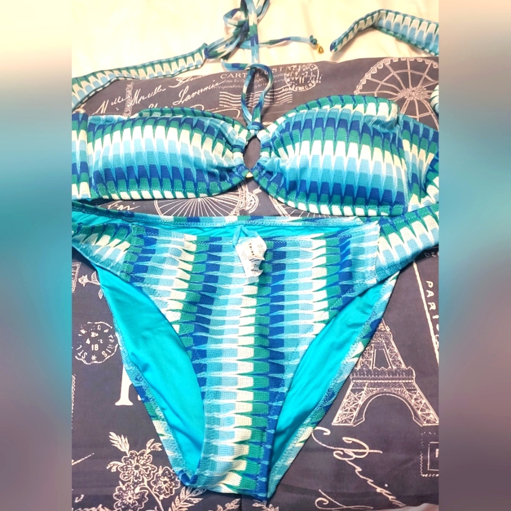 3 pc Trina Turk Bikini Set With Becca Pant. Like New.
